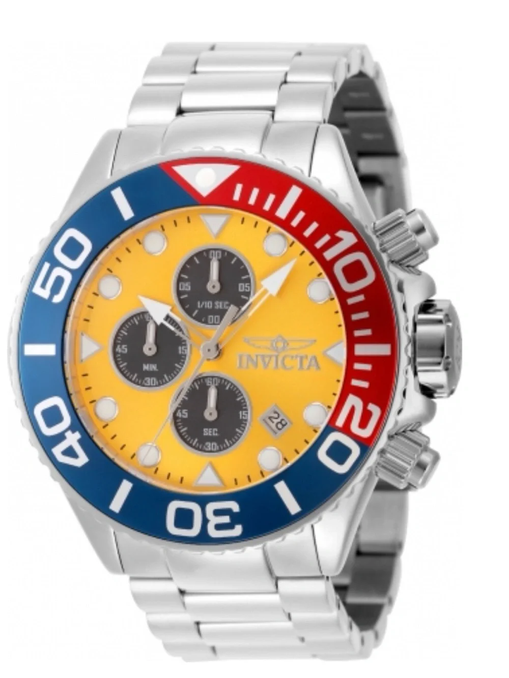 Brand New Invicta Grand Diver- 52mm, Pepsi Bezel/Mango Dial- Chronograph